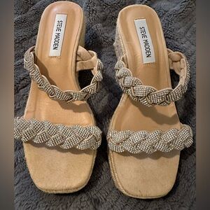 Steve Madden Beige Braided Sandals